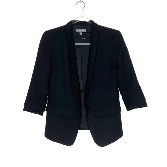 LORD & TAYLOR HIGHLINE COLLECTIVE Open Blazer Suit Jacket Black Womens Size 2 - Picture 2 of 7